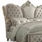 Homeroots Ivory Solid Wood Queen Tufted Upholstered Velvet Bed Frame with Nailhead Trim 348176 - alternate 5