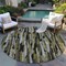 Homeroots 8' Brown Black And Green Round Striped Washable Indoor Outdoor Area Rug 603211 - alternate 6