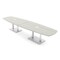 Skutchi Designs Arc Boat Conference Table, 45 in W, 168 in L, Ivory HAR-ABOT-48x168-DOU-K458-ESIL - alternate 1