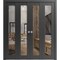 Sartodoors Sliding Closet Double Bi-fold Doors, Lucia 2166 Matte Black with Clear Glass, Sturdy Tracks Moldin LUCIA2166DBF-BLK-72 x 80 (4* 18x80) - alternate 1