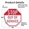 Signmission Stop Out of Service, 10 Inch X 10 Inch, Vinyl Decal OC-D-10-227 - alternate 4