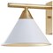 Jonathan Y Yvette 9.25" 1-light Metal Vanity, White/Gold JYL9012A - alternate 9