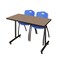 Regency Kobe T-Base Training Seminar Table W/ 2 M Stack Chairs, 48 in W, 30 in L, Noble Oak MKTRCT4830NO47BE - alternate 1