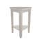 Homeroots Compact Teak Corner Shower Stool With Shelf In Whitewash Finish 376706 - alternate 8