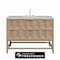 James Martin Vanities Emmeline 48 in. Single Vanity, Pebble Oak w/ 3 CM Eternal Jasmine Pearl Silestone Top D100-V48-PBO-FEJP - alternate 1