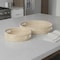 Homeroots Set of Two Brown Round Wood Handmade Serving Tray With Handles 609096 - alternate 8
