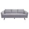Homeroots 79" Gray Polyester Sofa With Black Legs 396462 - alternate 1