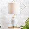 Jonathan Y Perry 20" Ceramic/Metal LED Table Lamp, White/Brass Gold JYL1035A - alternate 10