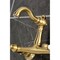 Kingston Brass Two-Handle Wall Mount Bridge Kitchen Faucet, Brushed Brass KS3257PL - alternate 5