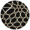 Homeroots 8' Black Ivory And Beige Round Abstract Washable Indoor Outdoor Area Rug 600518 - alternate 5