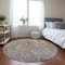 Homeroots 8' Beige Gray And Taupe Round Abstract Washable Indoor Outdoor Area Rug 577225 - alternate 5