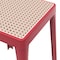 Leisuremod Tresse Stackable Plastic Square Dining Stool with Wicker Seat, Red TS12R - alternate 5