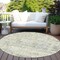 Homeroots 8' Sage Charcoal And Ivory Round Abstract Washable Indoor Outdoor Area Rug 604549 - alternate 8