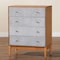 Baxton Studio Taylin Mid-Century Grey Corduroy and Oak Brown Wood 4-Drawer Chest 257-14146-ZORO - alternate 9