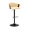 Homeroots Cream and Black Faux Leather with Metal Swivel Adjustable Height Bar Chair 534426 - alternate 8
