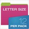 Pendaflex Glow Twisted 3-Tab File Folder, 1/3-Cut Tabs: Assorted, Letter Size, Assorted Colors, 12PK 40526 - alternate 5
