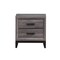 Homeroots 25" Gray Wood Two Drawer Nightstand 478609 - alternate 1