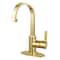 Kingston Brass One-Handle Single-Hole Bathroom Faucet with Deck Plate and Push Pop-Up Drain, Polished Brass LS8212CTL - alternate 1