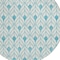 Homeroots 8' Teal Blue And Ivory Round Geometric Washable Indoor Outdoor Area Rug 595777 - alternate 4