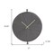 Homeroots 18" Circle Black Wood and Solid Wood Analog Wall Clock 516216 - alternate 4