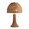 Jonathan Y Joanie 22" Bohemian Rustic Woven Rattan LED Table Lamp w/ Double Pull Chains, Dark Brown/Brass Gold JYL4040C - alternate 1