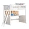 Homeroots 83" X 45" X 74" Twin White Poplar Wood Loft Bed With Desk 285631 - alternate 5