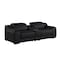 Homeroots 89in Black and Silver Italian Leather Power Reclining Loveseat With Storage 633758 - alternate 8