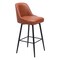 Homeroots 30" Brown And Black Faux Leather And Steel Bar Height Swivel Bar Chair 555712 - alternate 6