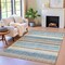 Homeroots 9' X 12' Navy Blue And Beige Striped Washable Indoor Outdoor Area Rug 632231 - alternate 4