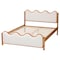 Baxton Studio Lilia Mid-Century Modern Scalloped Cream Boucle and Oak Brown Wood Queen Platform Bed 254-13899-ZORO - alternate 8