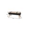 Homeroots 35in Black and Brown Genuine Leather and Solid Wood Upholstered Bench 723431 - alternate 10