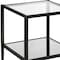 Homeroots 22" Black And Clear Glass And Steel Square Mirrored End Table With Shelf 544191 - alternate 6