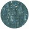 Homeroots 8' Teal Blue And Ivory Round Abstract Washable Indoor Outdoor Area Rug 631187 - alternate 4