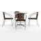 Flash Furniture Square Table Set, Aluminum, Plastic, Rattan, Stainless Steel, Grey TLH-ALUM-28SQ-020CHR4-GG - alternate 11