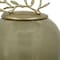 Homeroots 14" Dark Green And Gold Glass And Metal Round Ginger Jar 574249 - alternate 8