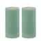Homeroots Set of Two Green Flameless Pillar Candles, 2PK 633855 - alternate 1