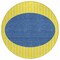 Homeroots 8' Yellow And Blue Round Striped Washable Indoor Outdoor Area Rug 597213 - alternate 7