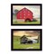 Homeroots Set Of Two Mail Pouch Red Barn and Mill  Black Framed Print Wall Art, 2PK 405884 - alternate 5