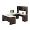 Bestar U Shaped Desk U-Shape Desk, 93-39/64" D X 65.9" H, 65" W X Melamine, White Chocolate 52414-31 - alternate 1
