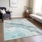 Homeroots 9' X 12' Teal Blue And Silver Abstract Washable Indoor Outdoor Area Rug 618440 - alternate 5
