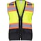 Protectx Class 2 High Visibility Safety Vest, 6 Pockets, Zipper Front, Mesh Back, Lime Green/Black SV-120SM4-GNBK-S - alternate 7