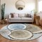 Homeroots 8' Round Blue Gold and Gray Round Faux Bois Washable Non Skid Indoor Outdoor Area Rug 564406 - alternate 8