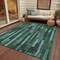 Homeroots 8' X 10' Sage Teal Blue And Emerald Striped Washable Indoor Outdoor Area Rug 608973 - alternate 6