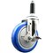 Service Caster 5 Inch 316SS Blue Polyurethane Swivel 7/8 Inch Expanding Stem Caster Brake SCC-SS316EX20S514-PPUB-BLUE-TLB-78 - alternate 1