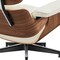 Homeroots 27" Off White and Light Brown Tufted Genuine Leather Swivel Lounge Chair With Ottoman 636225 - alternate 7