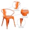 Flash Furniture Orange Metal Indoor-Outdoor Chair with Arms, PK4 4-CH-31270-OR-GG - alternate 9
