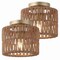 Jonathan Y Omar 8 in. 1-Light Modern Bohemian Metal and Cross Woven Paper Rope Drum LED Flush Mount, Natura, 2PK JYL1220A-SET2 - alternate 1