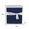 Homeroots 13.5" X 17" X 22.5" Blue Fabric Basket With Bow Decoration Set Of 5, 5PK 364158 - alternate 5