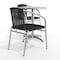 Flash Furniture Round Table Set, Aluminum, Plastic, Rattan, Stainless Steel, Grey TLH-ALUM-24RD-020BKCHR2-GG - alternate 9
