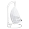Leisuremod White Wicker Hanging 2 person Egg Swing Chair, Black ESCW-57BL - alternate 8